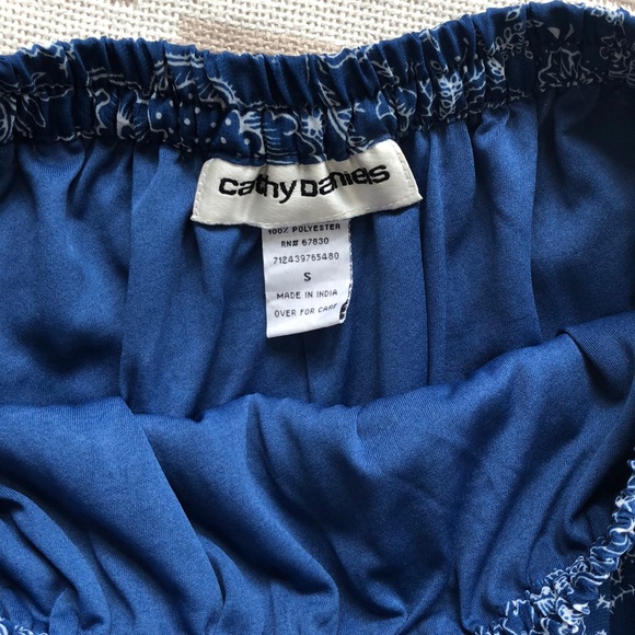 Cathy Daniels Blue & White Pleated Maxi Skirt S - Picture 5 of 8